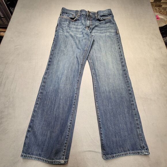 Old Navy Jeans Mens 34x30 Blue Straight Leg Distressed Denim - Picture 1 of 10